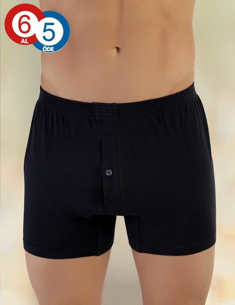 6 Pack Lycra Cotton Men's Boxer Black ME010