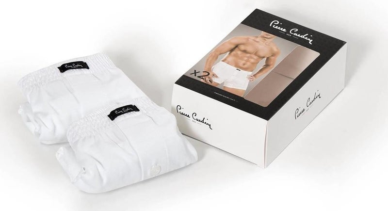 Men's Combed Cotton White Boxer (2 Pack)