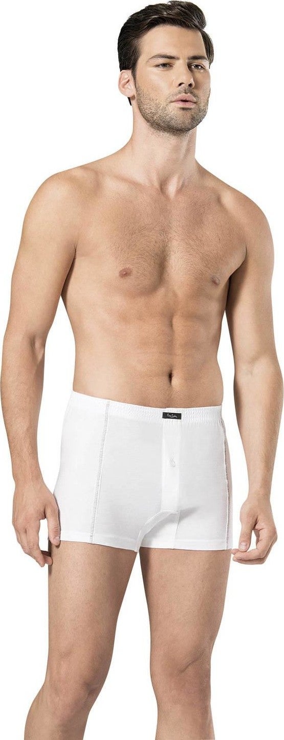 Men's Combed Cotton White Boxer (2 Pack)