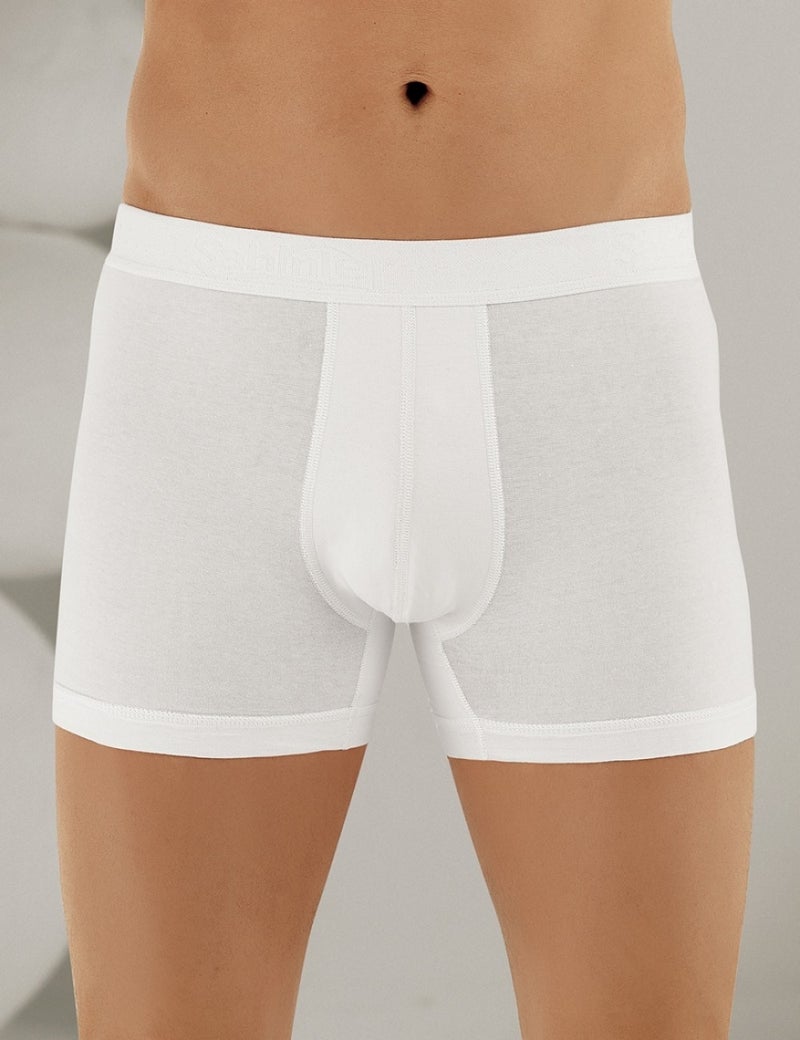 6 Pack Lycra Boxer White ME031