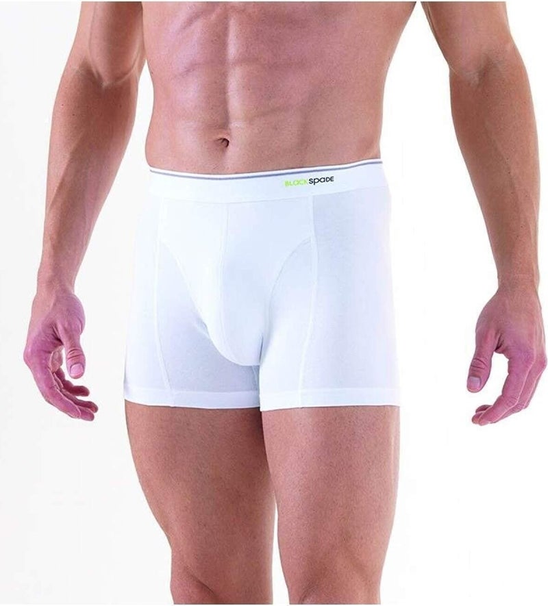 9673 Men's Tender Cotton 3-Piece Boxer - White