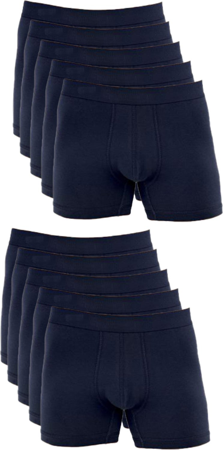 Men's Cotton Lycra Flexible Navy Blue Boxer 10 Pieces