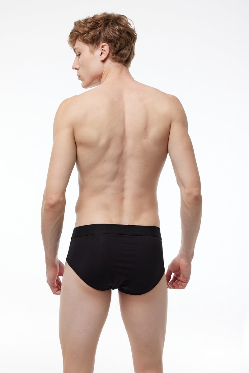 Men's Black 5 Pack Macro Modal Slip Panties 052