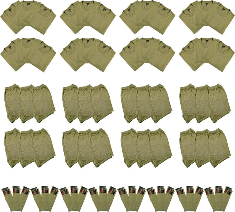 24-Piece Military Underwear Set (Undershirt-Boxer-Socks)