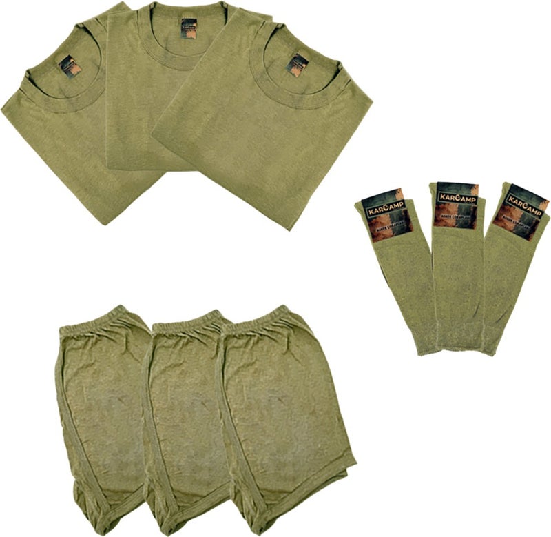 3-Piece Military Underwear Set (Undershirt-Boxer-Sock)