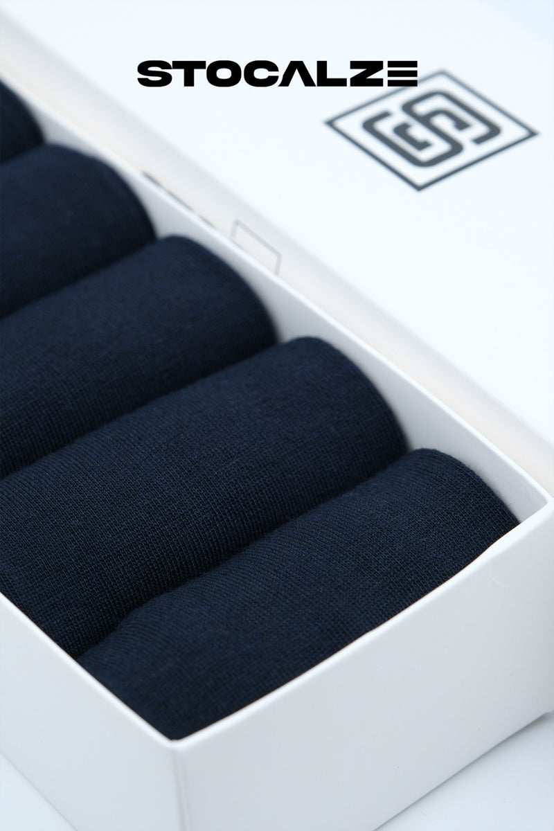 Men's Bamboo Long Socks. Premium 6-Piece Boxed Perfumed Seamless Plain Men's Anthracite Socks