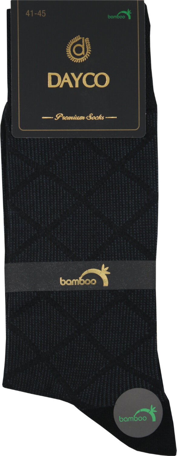 Premium Bamboo Men's Summer Socks Set of 6 Boxed Jacquard Black