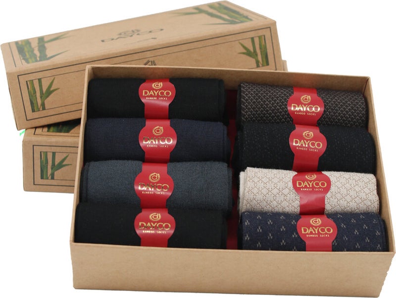 Premium 8 Pack Mixed Color Bamboo Socks