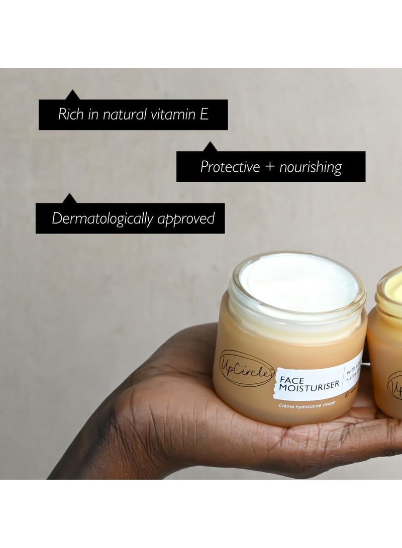 Face Moisturizer with Argan Powder 60ml Nourishing Day Cream Vitamin E Aloe Vera Glycerin Shea Coconut Butter Natural Vegan Cruelty Free