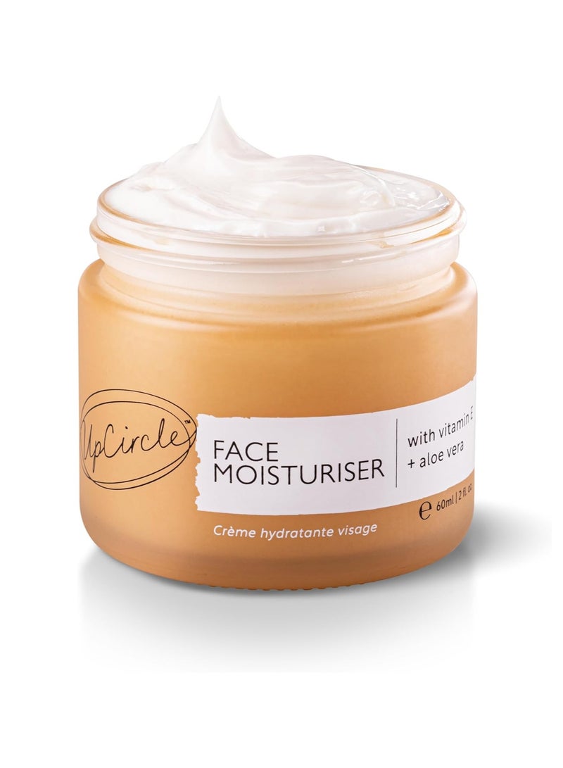 Face Moisturizer with Argan Powder 60ml Nourishing Day Cream Vitamin E Aloe Vera Glycerin Shea Coconut Butter Natural Vegan Cruelty Free