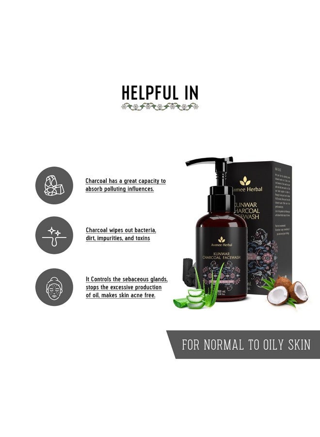 Kunwar Charcoal Facewash | For Oil & Dust Free Skin That Glows From Within | Deep Cleaning With Activated Charcoal & Neem Extracts | 100 Ml