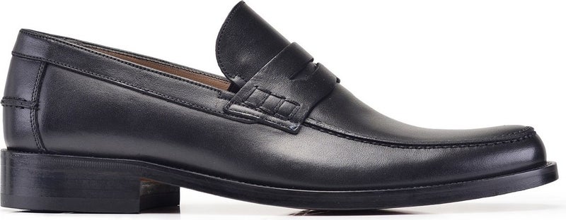 Black Classic Loafer Leather Men's Shoes -9319-