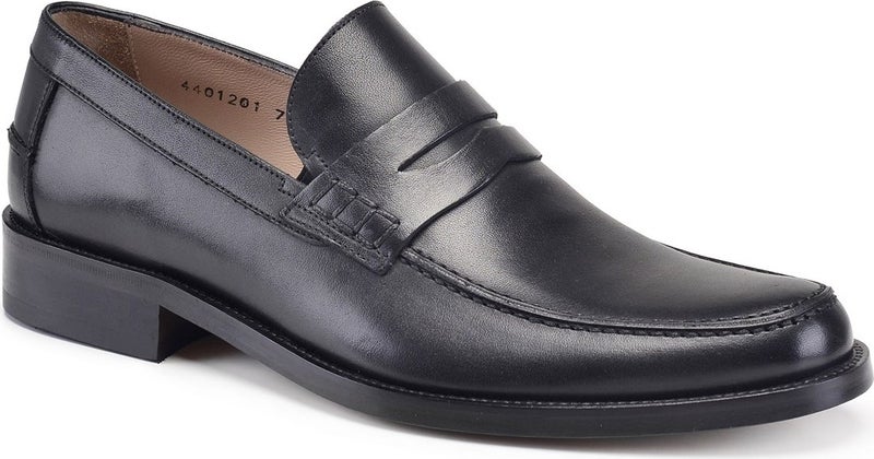 Black Classic Loafer Leather Men's Shoes -9319-