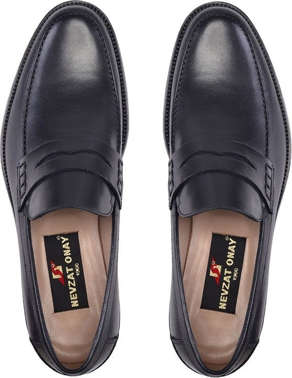 Black Classic Loafer Leather Men's Shoes -9319-