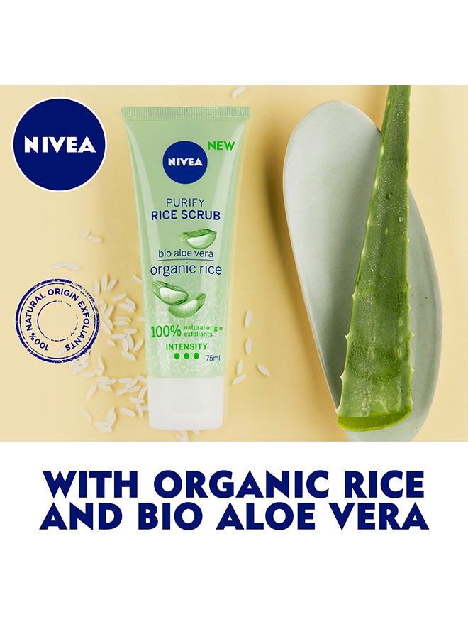 Face Purifying Rice Scrub Combination Skin Organic And Bio Aloe Vera 75ml