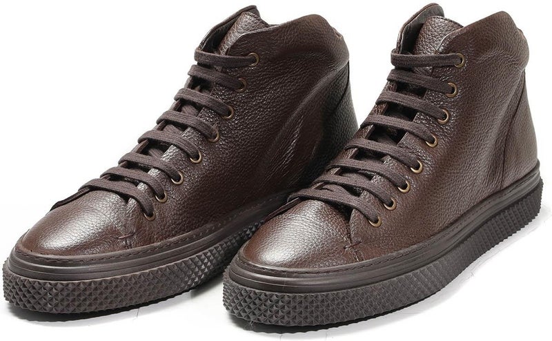 Brown Men's Leather Lace-up Igloo Boots