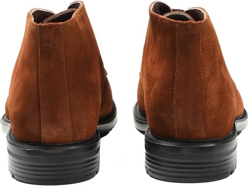 Tan Men's Suede Flat Casual Boots