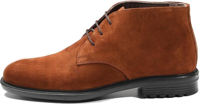 Tan Men's Suede Flat Casual Boots