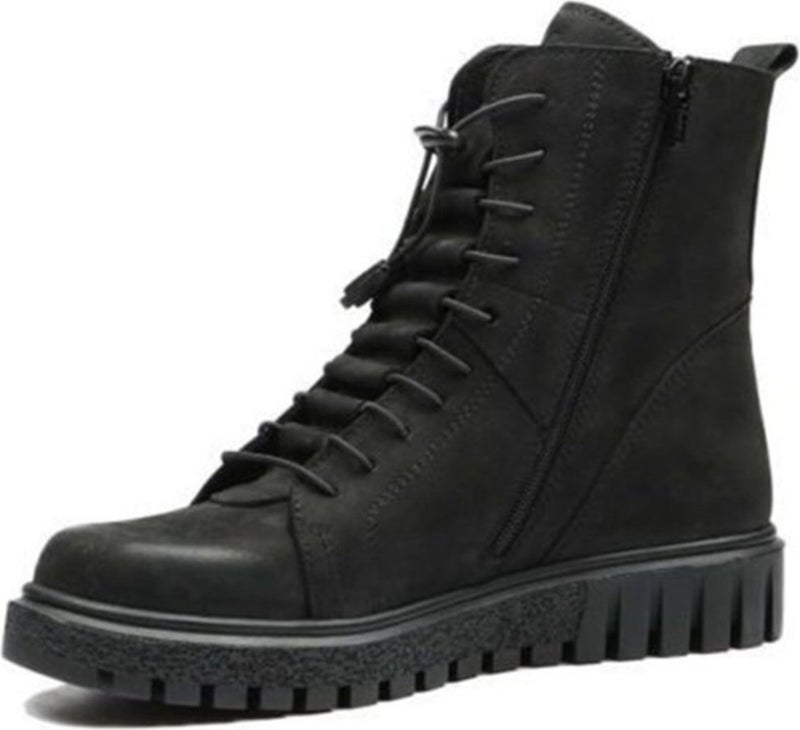 Black Leather Men's Boots 102 17945 V4