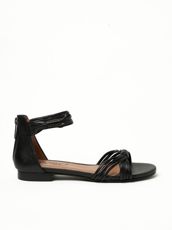 Y.SO Ladies Flat Sandals With Back Strap Black | Made In India