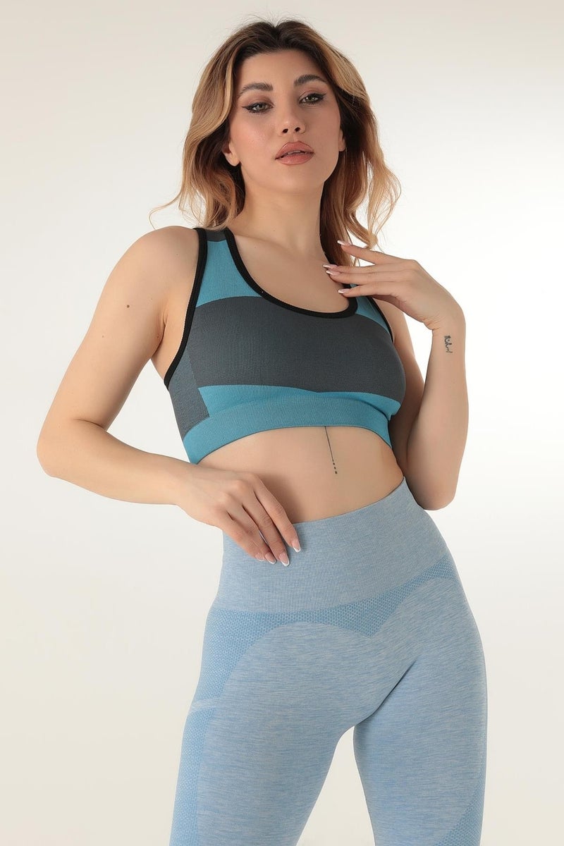 Swim Thick Strap Ribbed Sports Bra