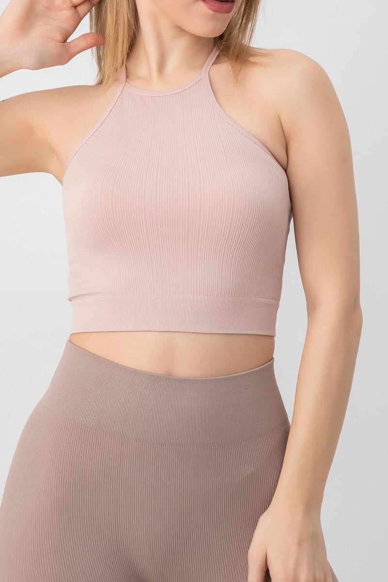 Doremi Seamless Knitted Halter Neck Bustier