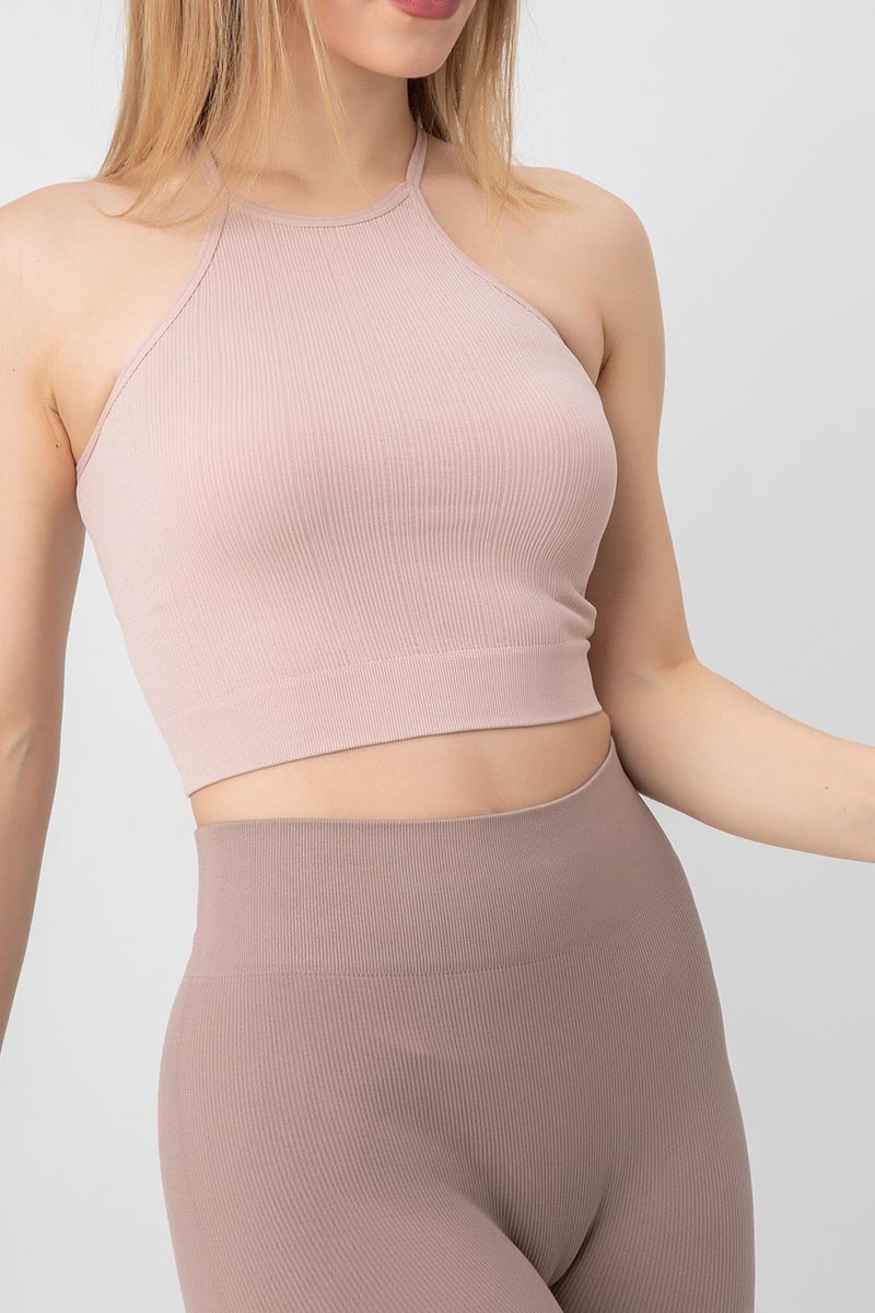 Doremi Seamless Knitted Halter Neck Bustier