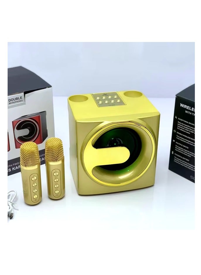 YS-207 Portable Bluetooth Speaker with 2 Wireless Microphones