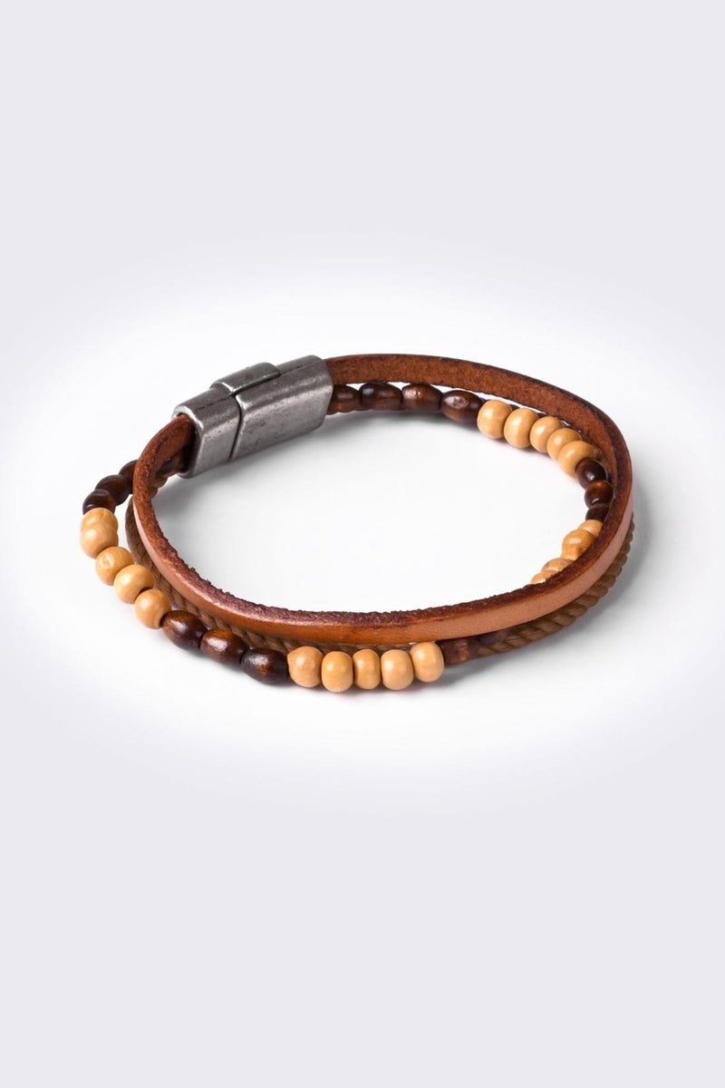 Genuine Leather Bracelet Tan Brown 117548