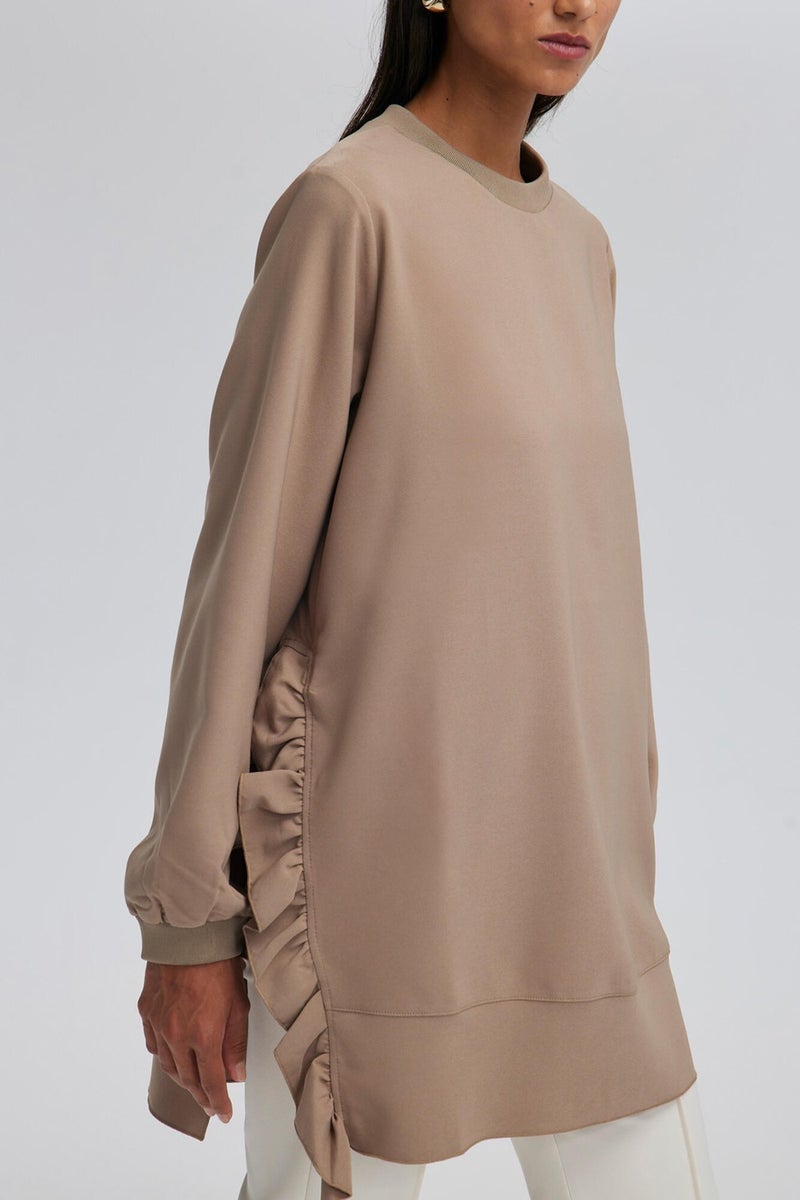 Ruffle Crepe Tunic