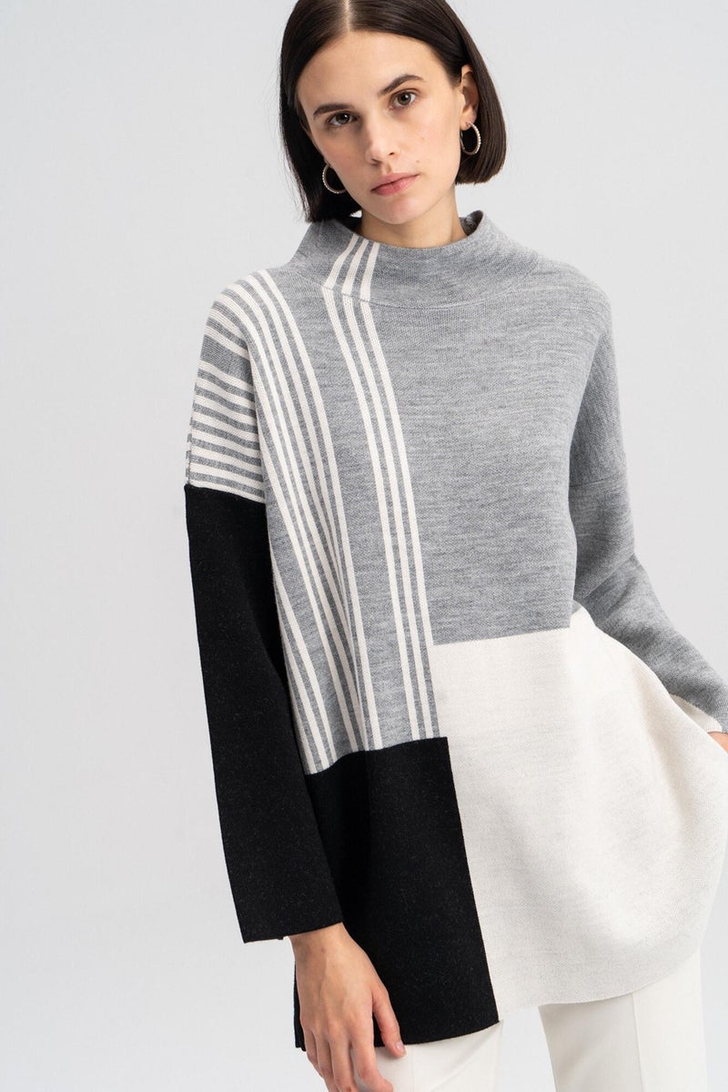 Touche Stand Collar Knit Tunic