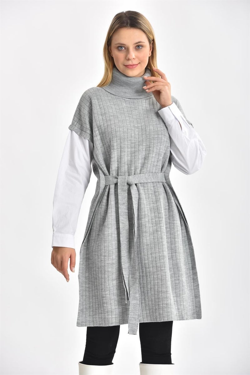 Women's Shirt Sleeve Tunic Light Grey