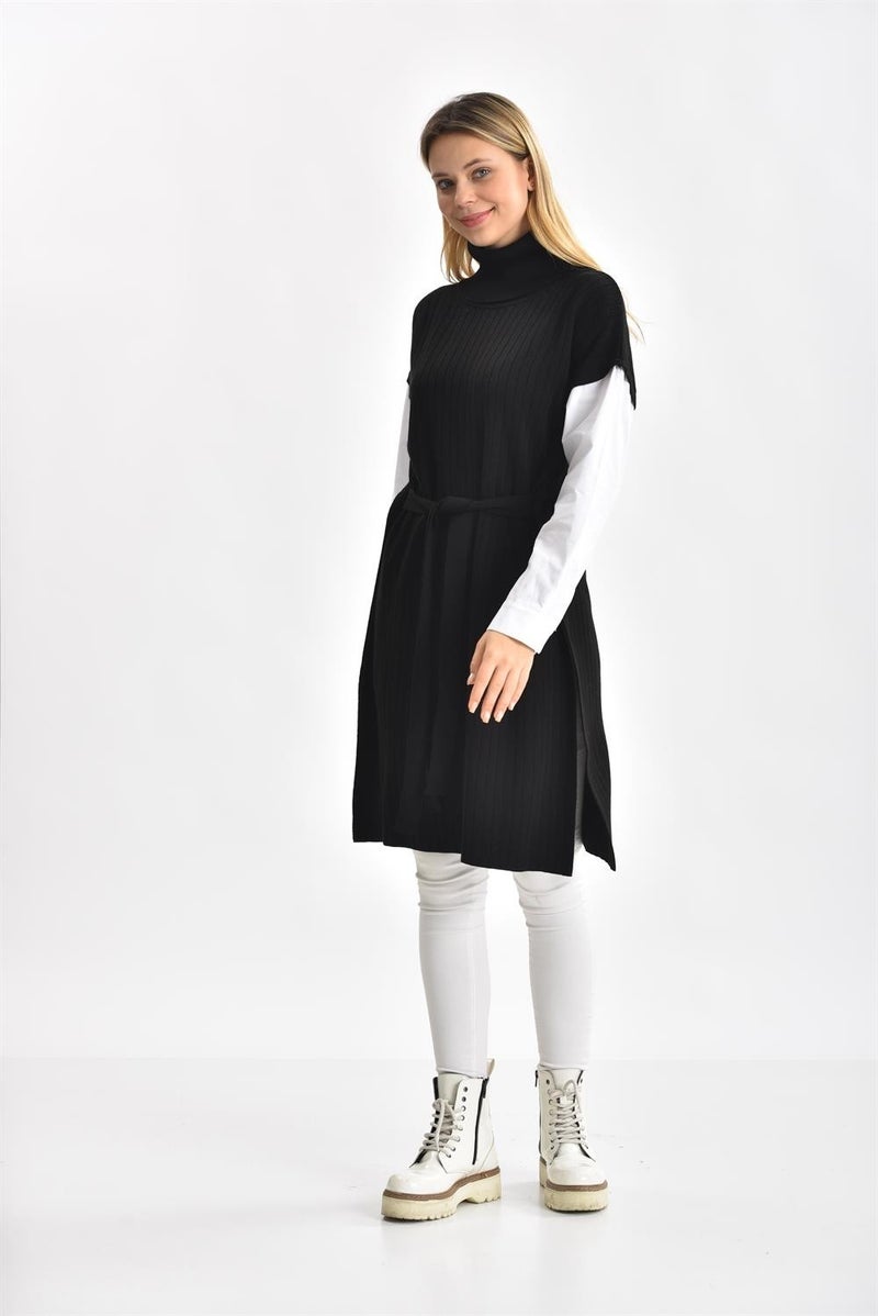 Women's Shirt Sleeve Tunic Black