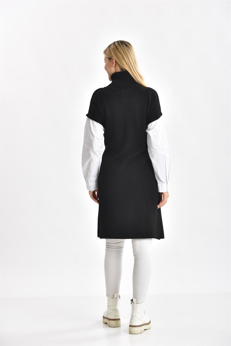 Women's Shirt Sleeve Tunic Black