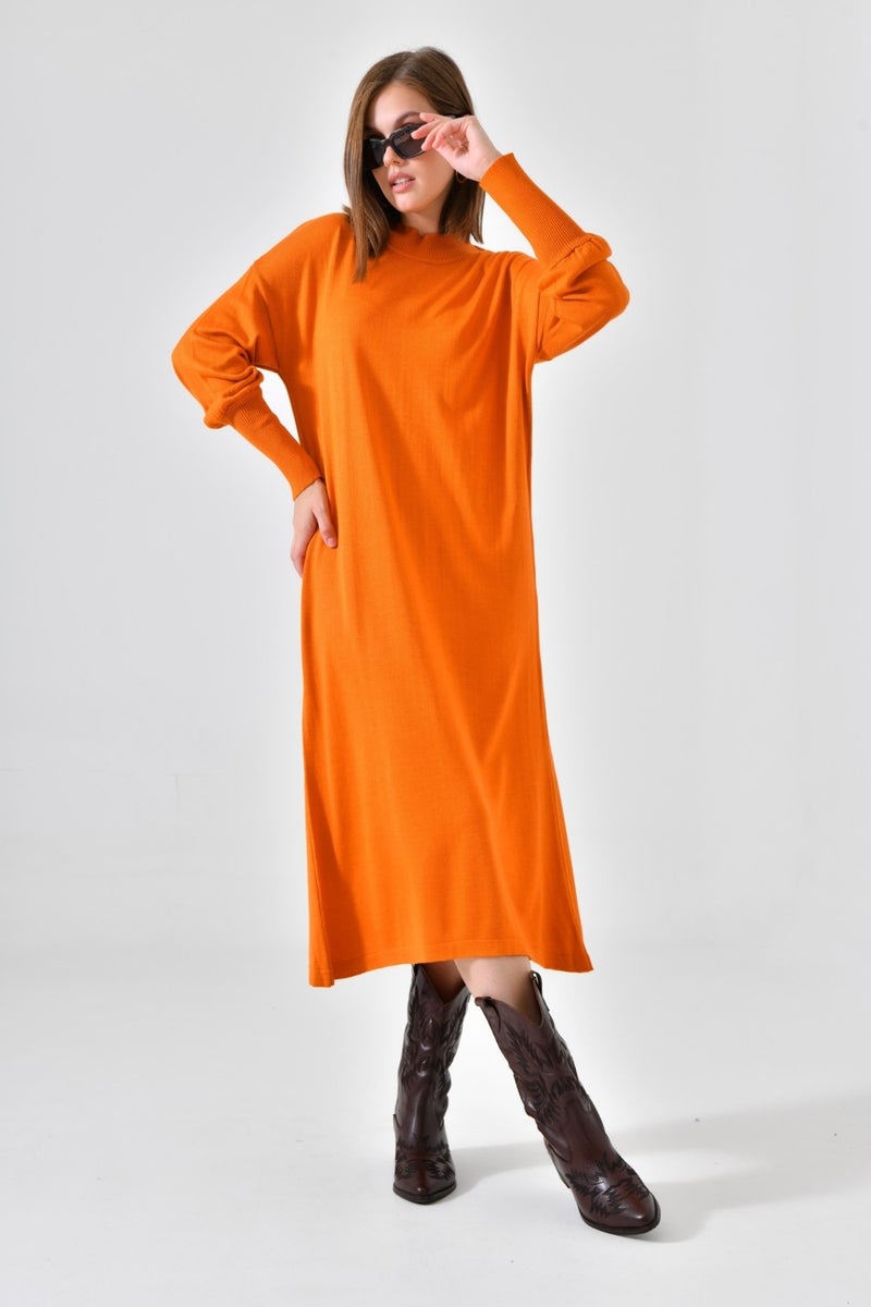 Women's Plain Basic Tunic Orange