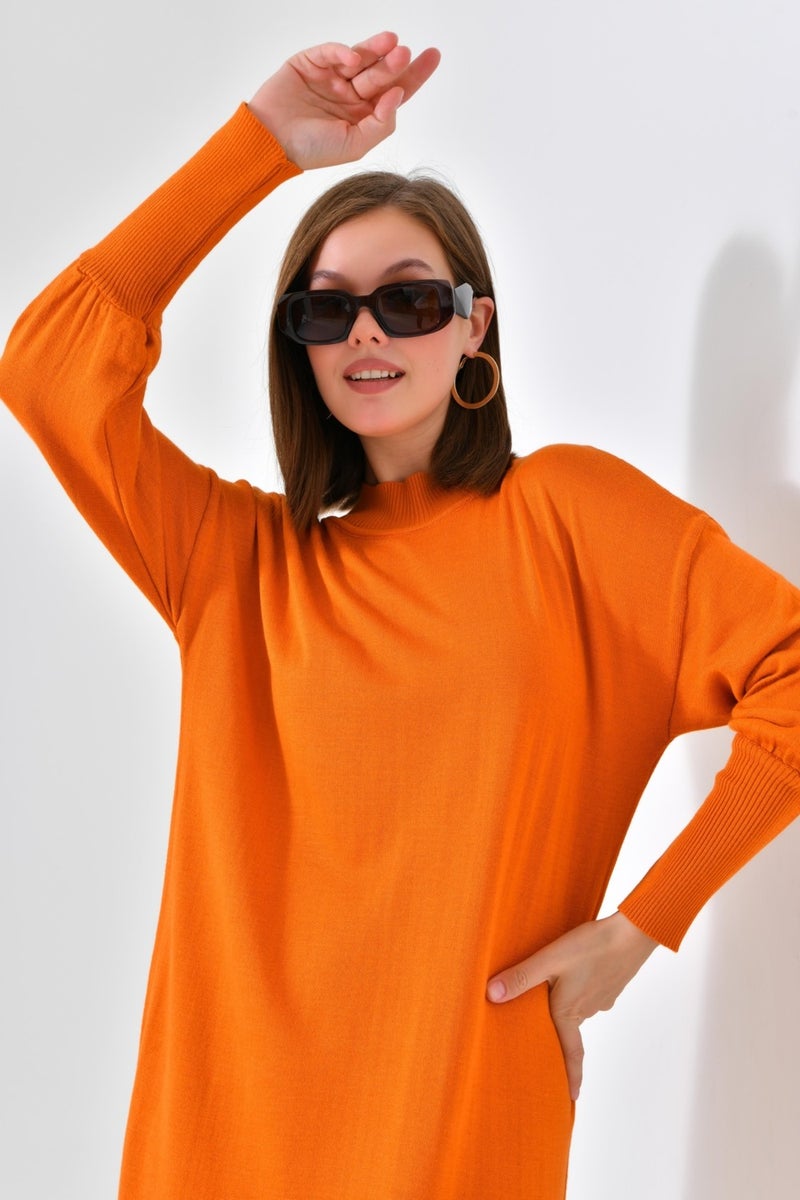 Women's Plain Basic Tunic Orange