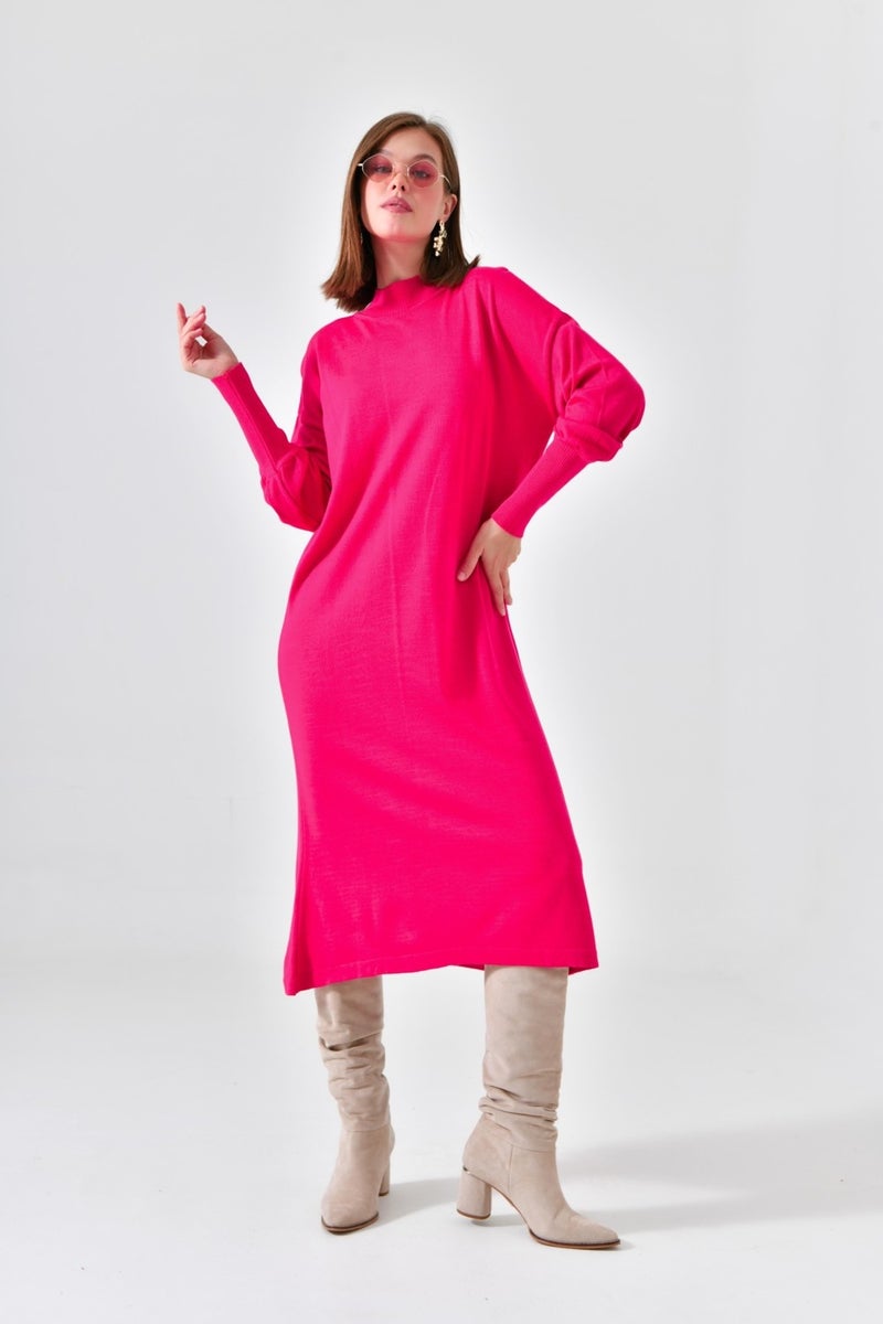 Women's Plain Basic Tunic Fuchsia