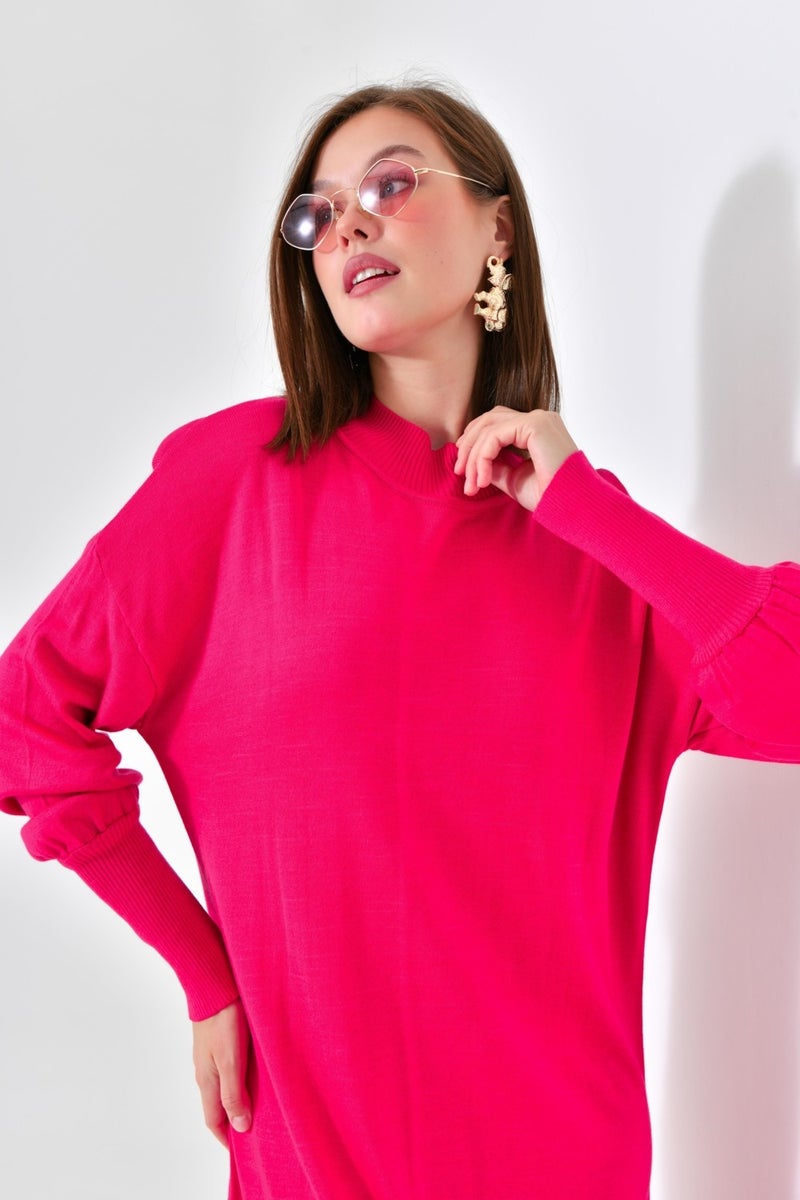 Women's Plain Basic Tunic Fuchsia