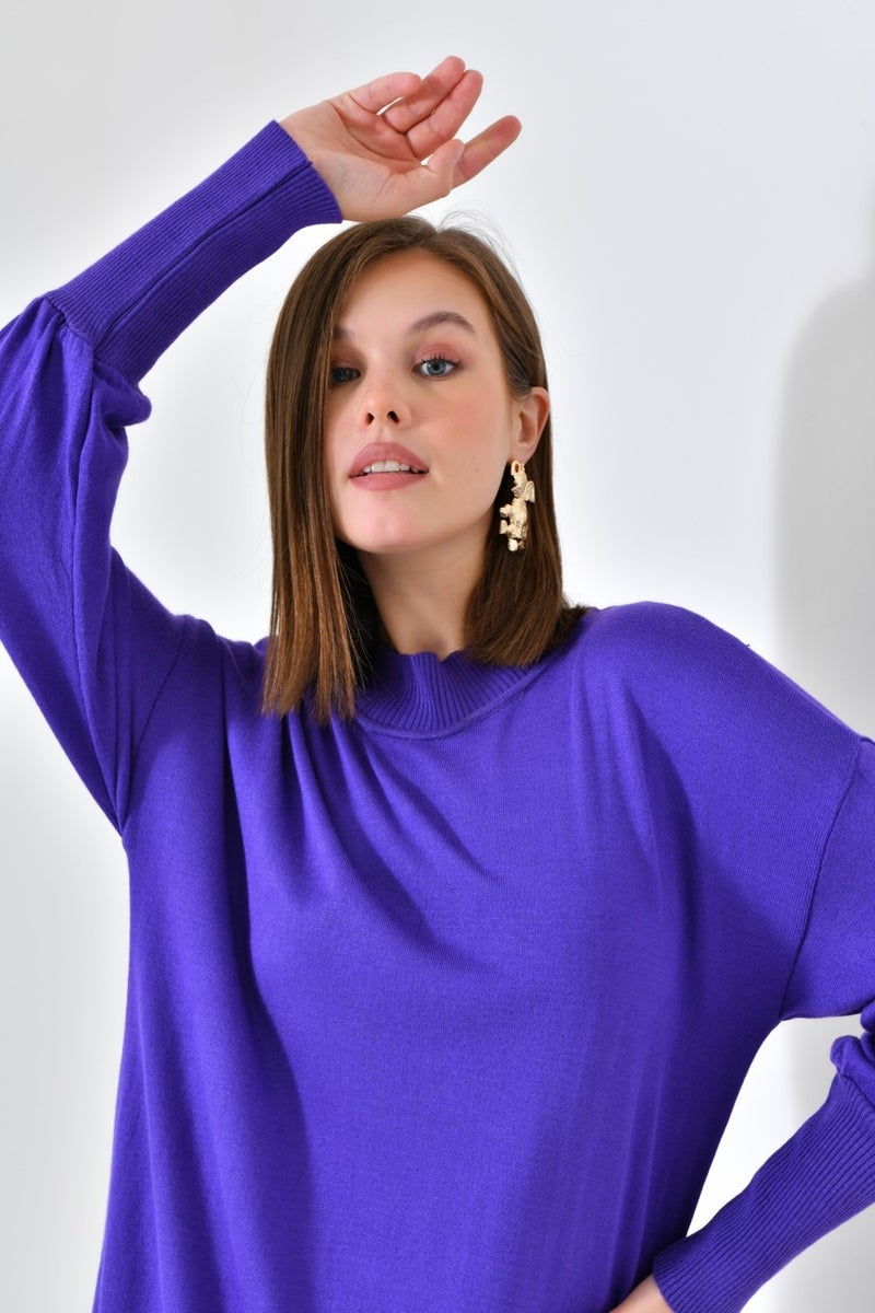 Women's Plain Basic Tunic Purple