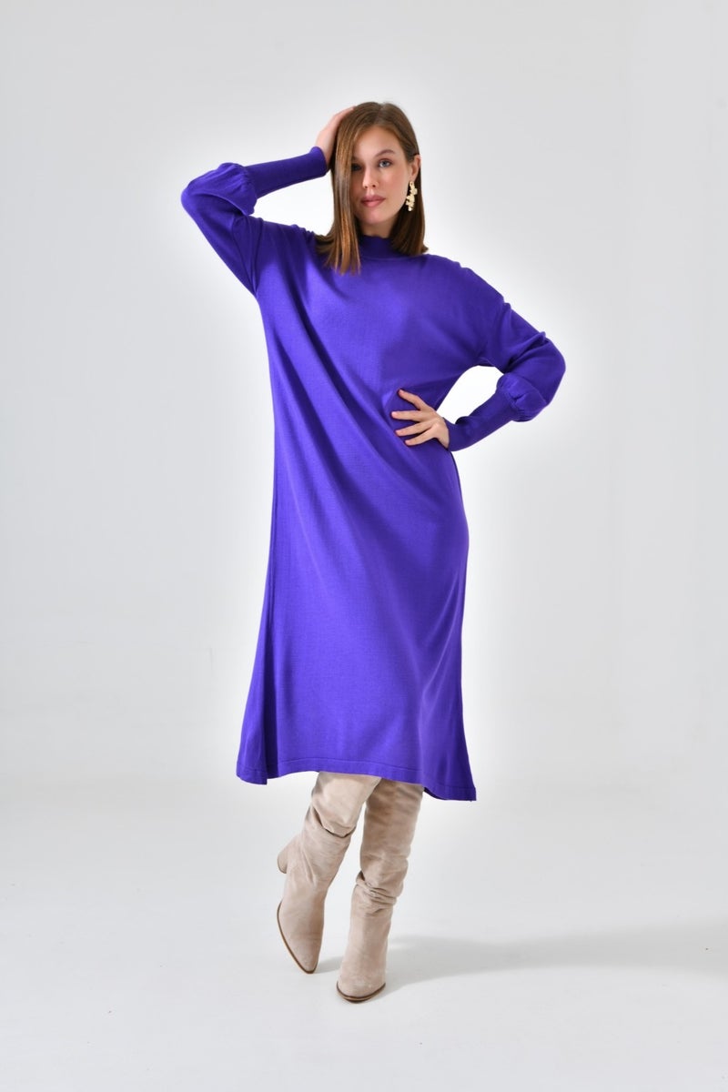 Women's Plain Basic Tunic Purple