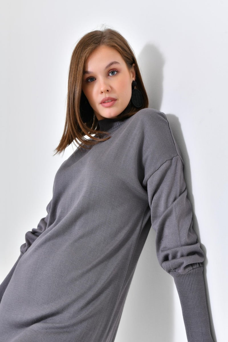 Women's Plain Basic Tunic Gray