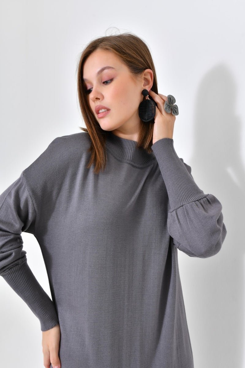 Women's Plain Basic Tunic Gray