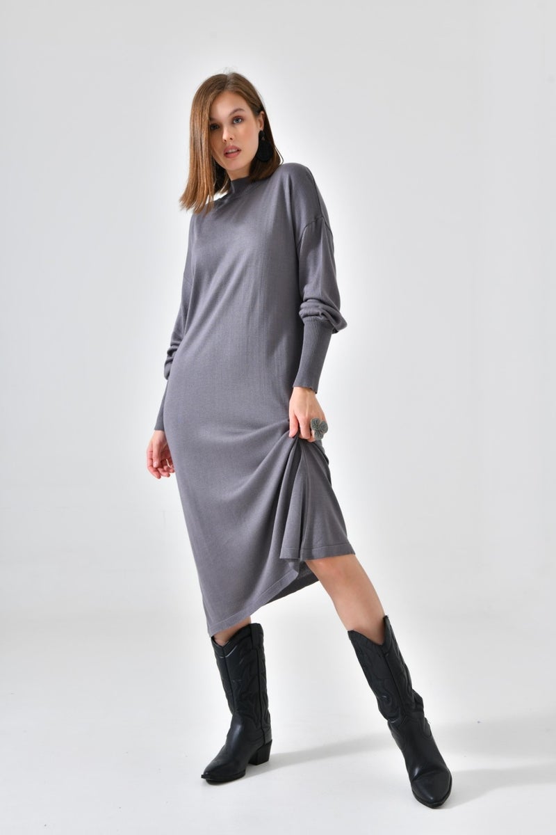 Women's Plain Basic Tunic Gray