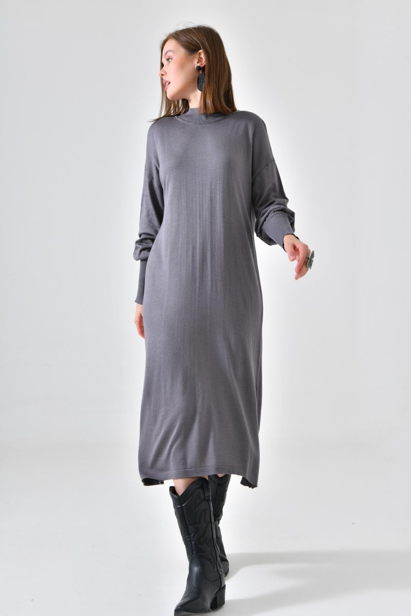Women's Plain Basic Tunic Gray