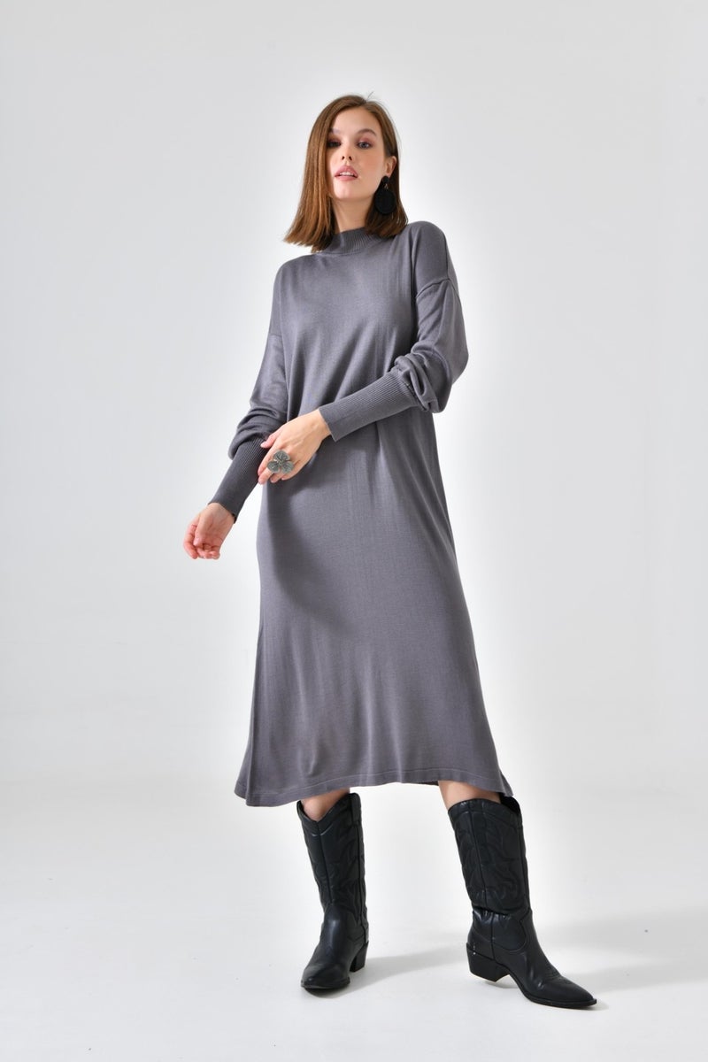 Women's Plain Basic Tunic Gray