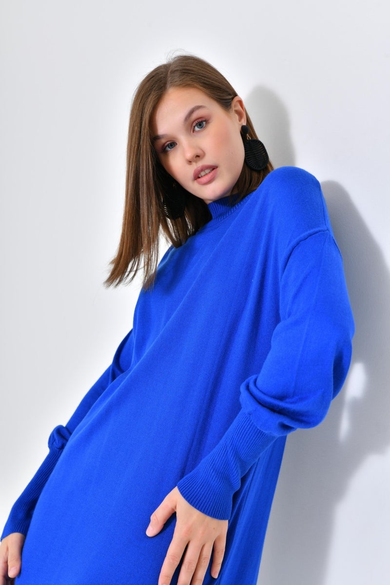Women's Plain Basic Tunic Saxe Blue