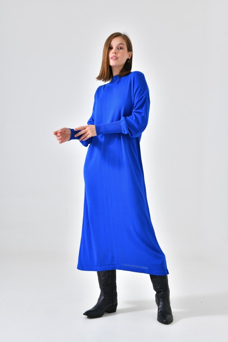Women's Plain Basic Tunic Saxe Blue