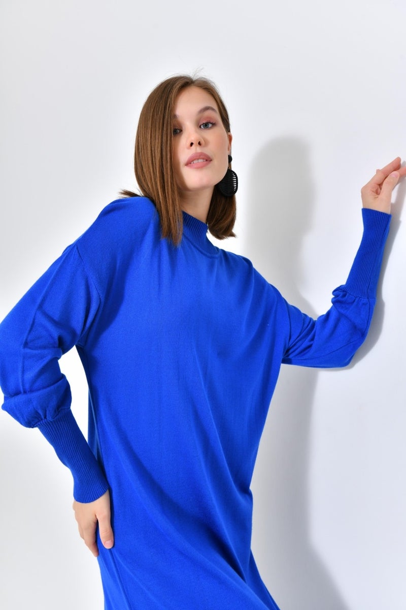 Women's Plain Basic Tunic Saxe Blue