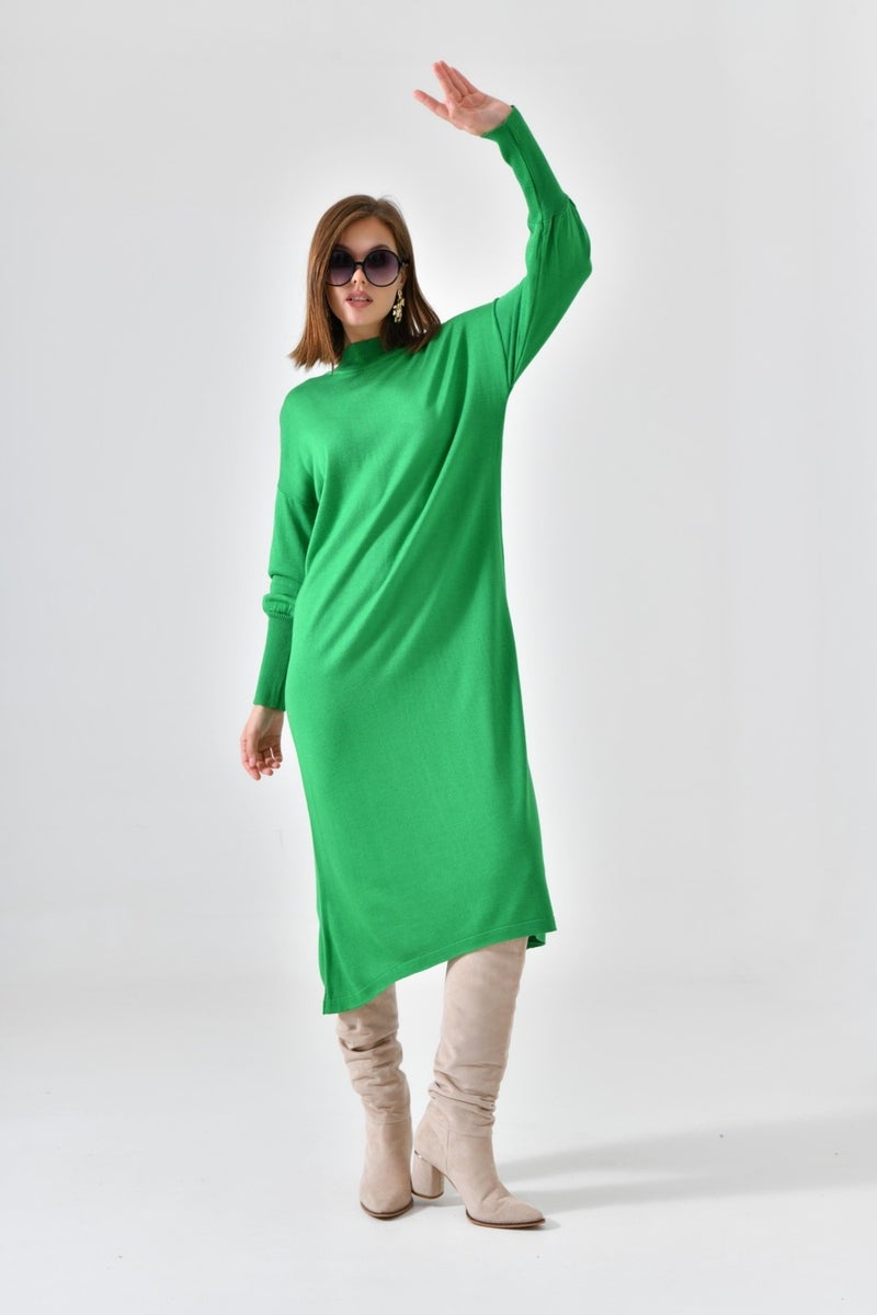 Women's Plain Basic Tunic Green