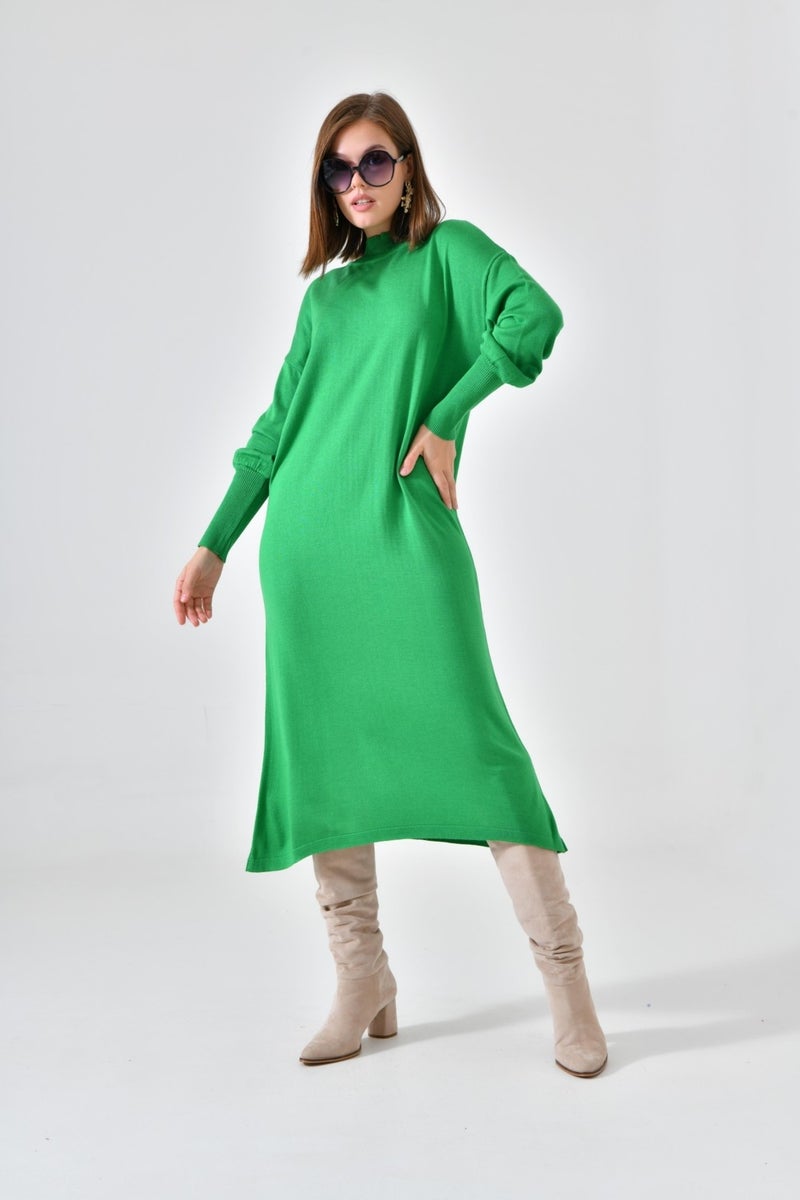 Women's Plain Basic Tunic Green